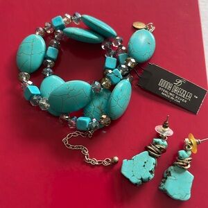 HOWLITE AND STERLING SILVER, necklace+earrings set